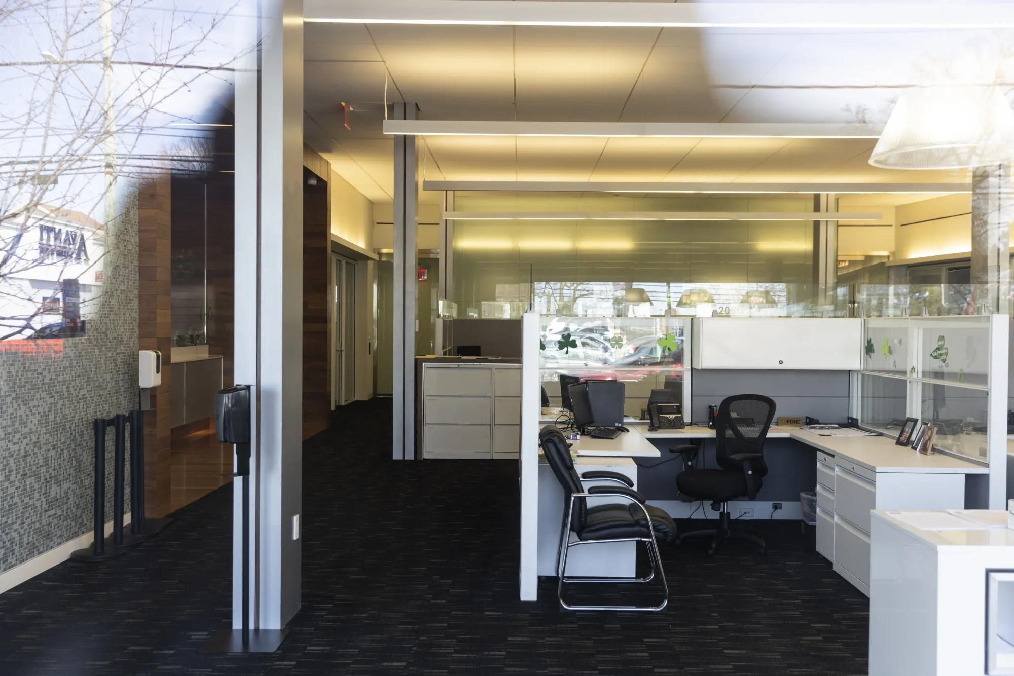An empty bank office in&nbsp;New York.