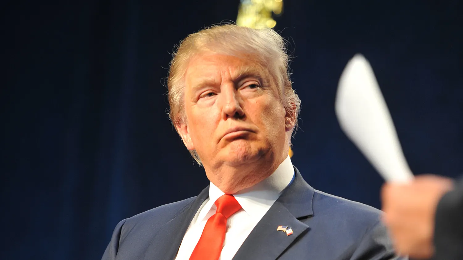Republican presidential candidate Donald Trump speaks at an Iowa Faith and Freedom Coalition forum on Sept. 19, 2015, in Des Moines, Iowa.
