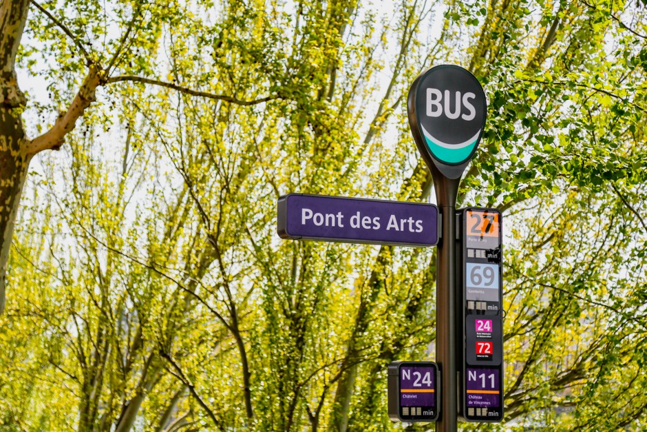 State of the art: a bus sign in Paris.