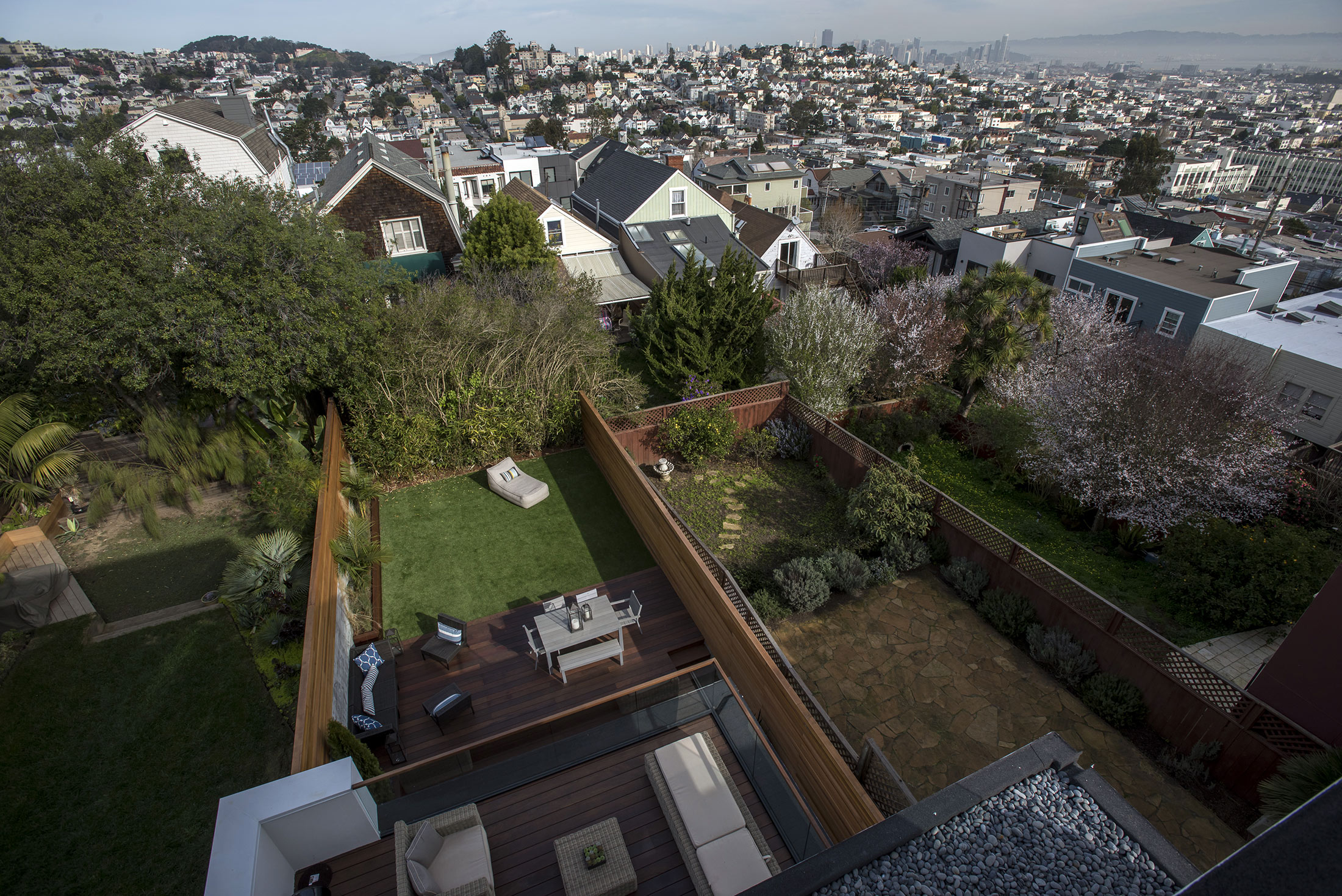 The view from the master bedroom balcony of a house listed in San Francisco, California, U.S., on Friday, Feb. 12, 2016.
