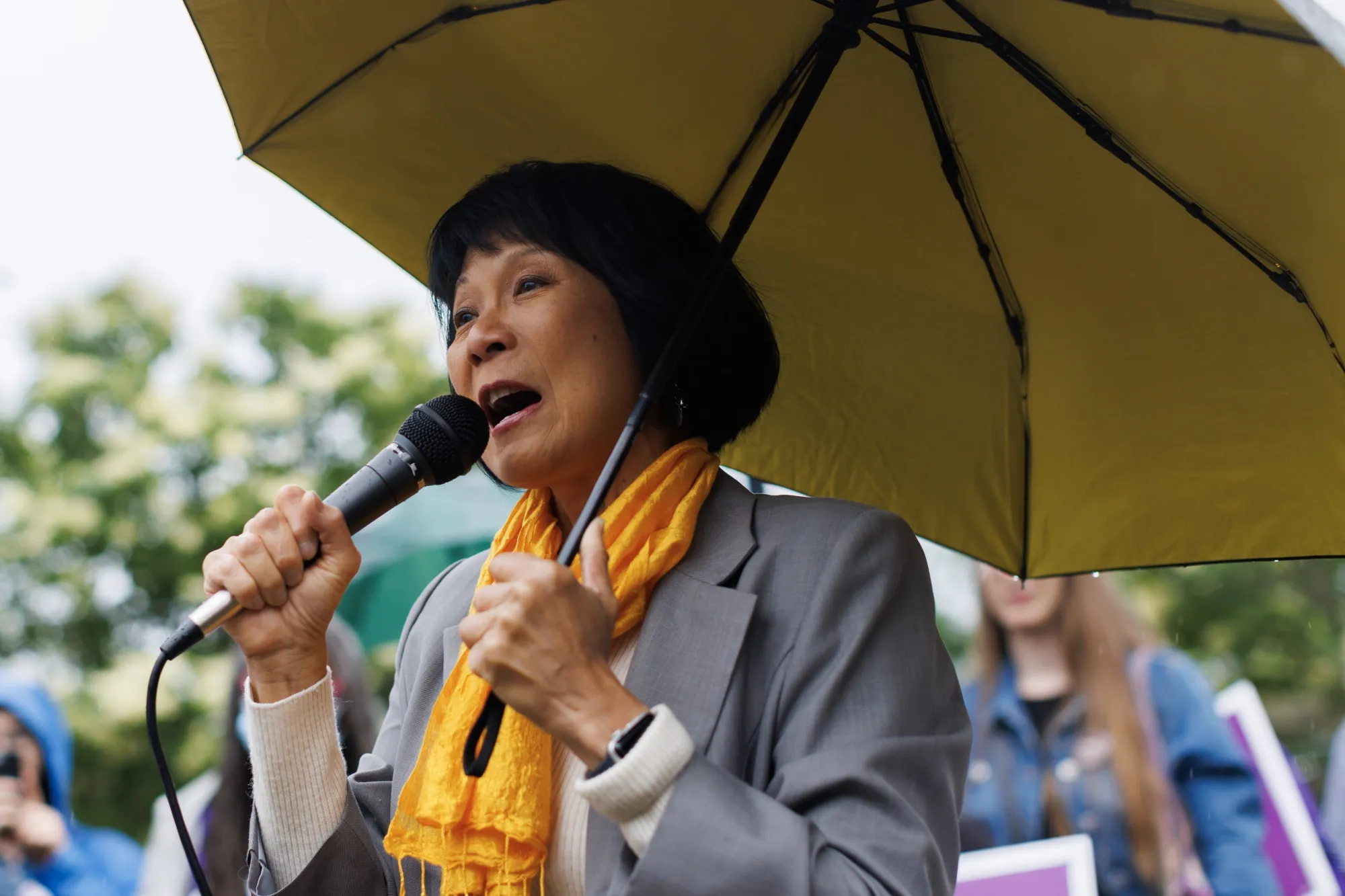 Olivia Chow speaks during a campaign event in Toronto on June 13.