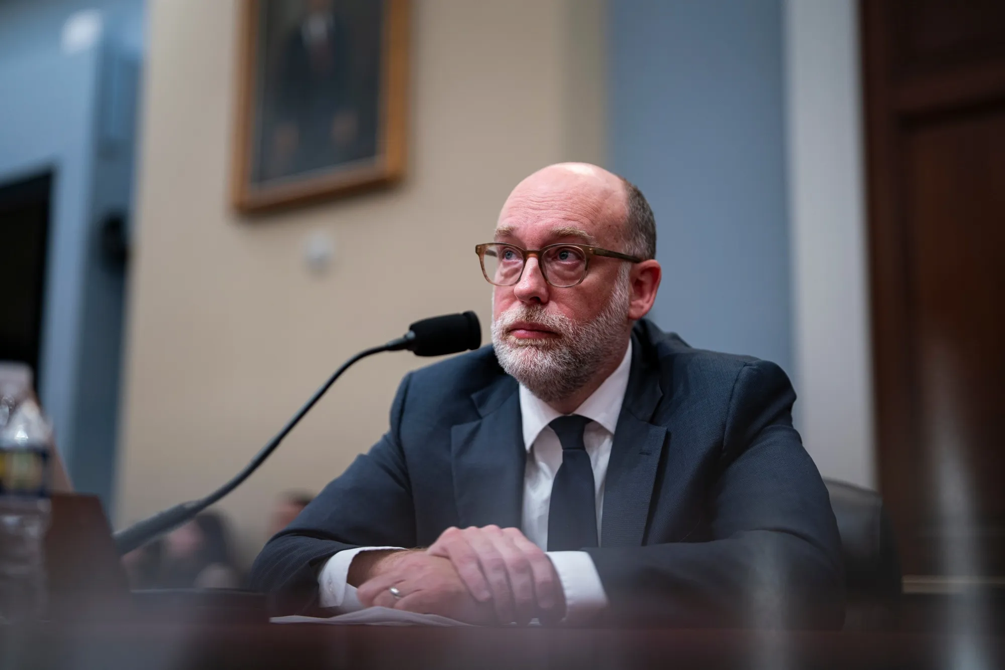 Russell Vought, director of the Office of Management and Budget, at a House hearing on April 15