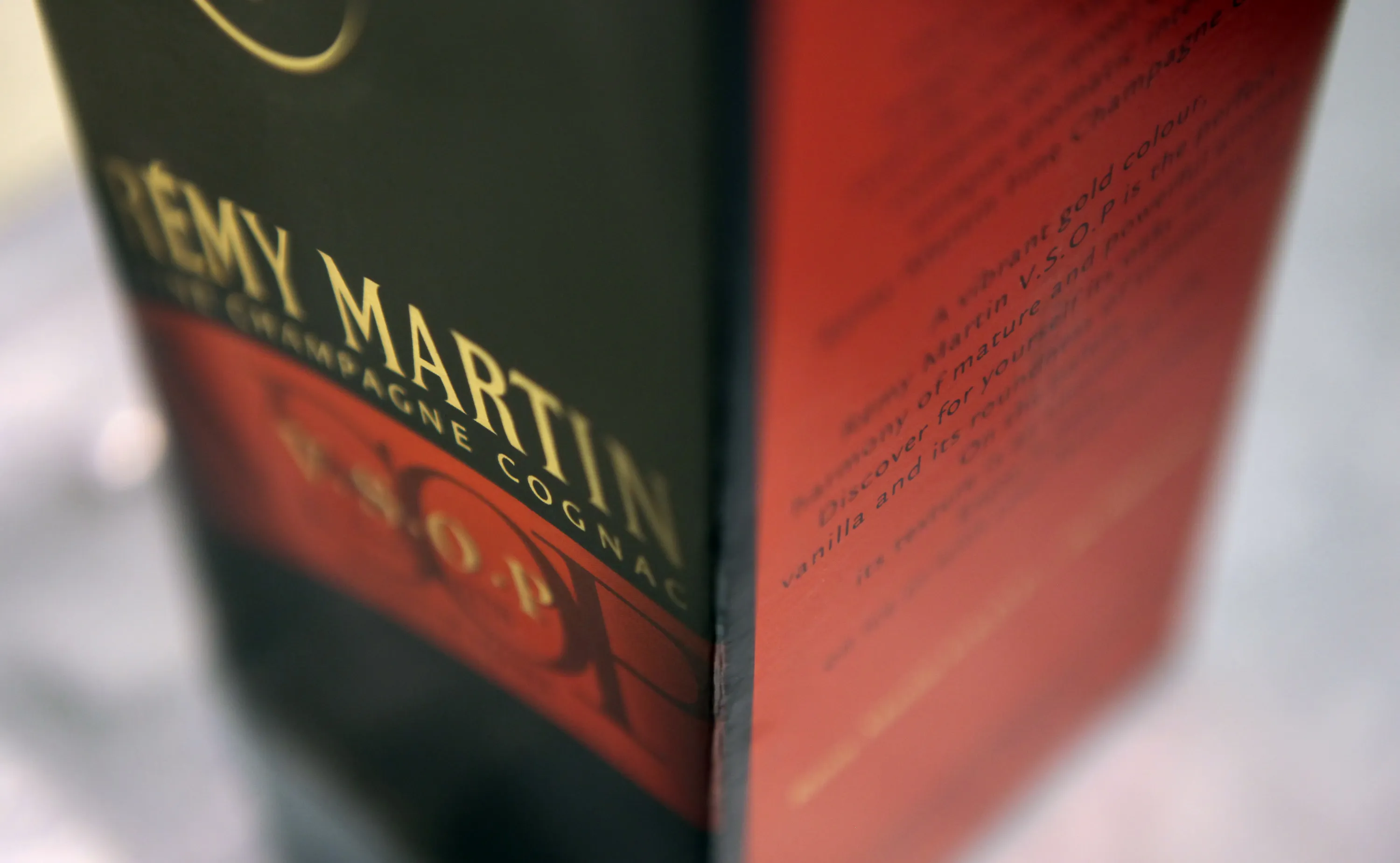 A bottle of Remy Martin cognac, produced by Remy Cointreau SA, is arranged for a photograph in London, U.K., on Tuesday, Oct. 18, 2011. U.K. shop-price growth  was unchanged in September as supermarkets absorbed costs to attract shoppers squeezed by rising fuel and utility prices, the British Retail Consortium said.