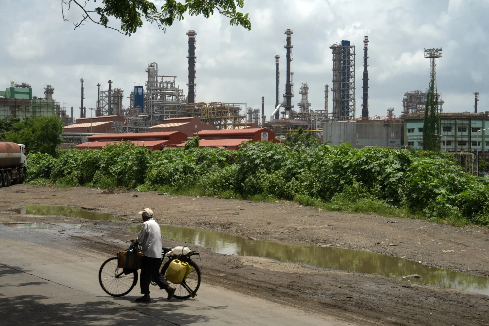 An oil refinery in Mumbai.