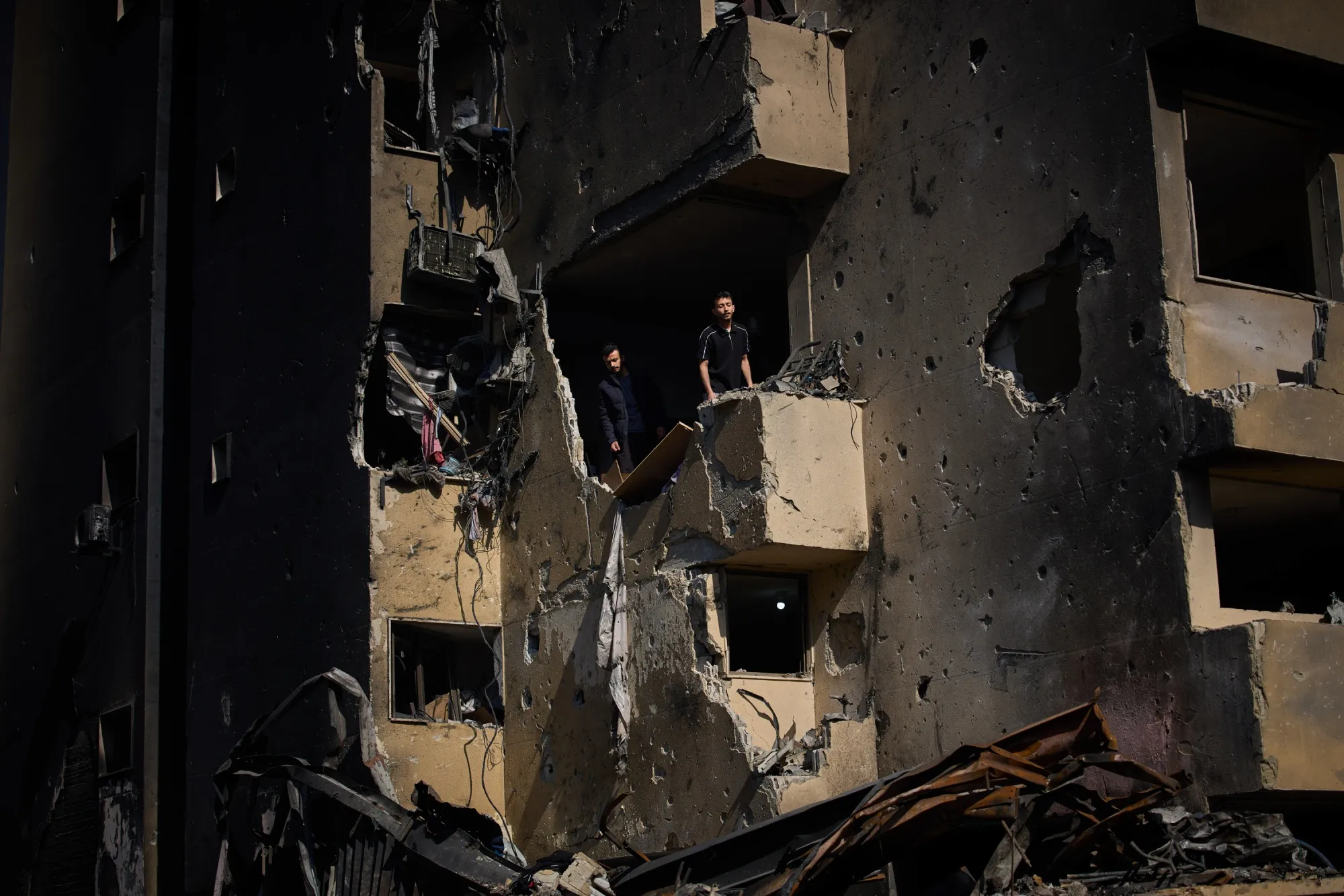 A building destroyed in Beirut on&nbsp;April 9.&nbsp;
