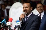 Ethiopia's Prime Minister Abiy Ahmed speaks in Ambo&nbsp;on April 11, 2018.&nbsp;