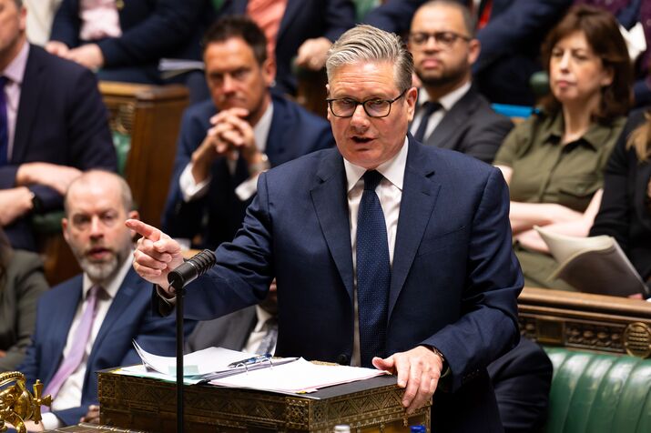 Keir Starmer during Prime Minister's Questions on April 15.