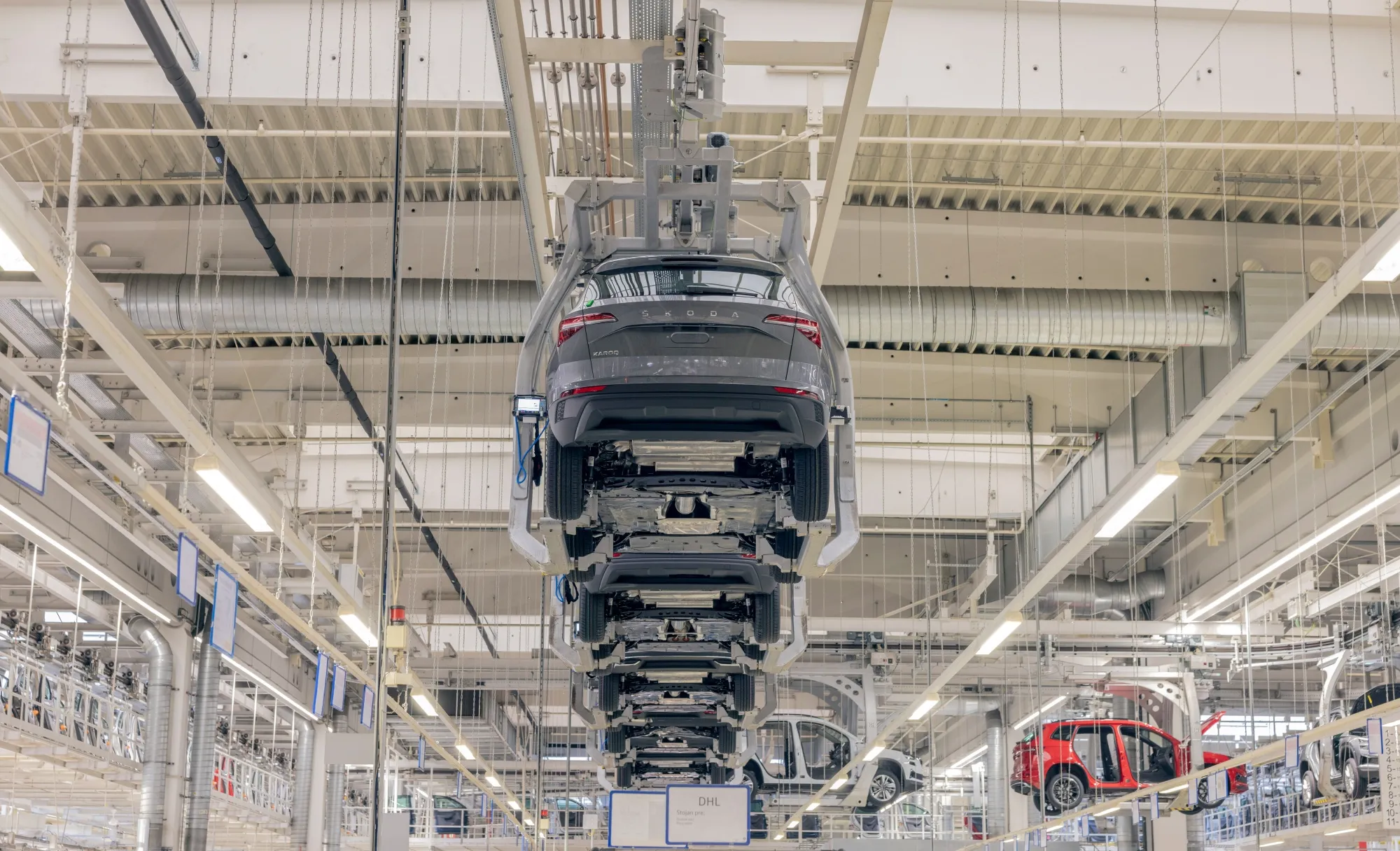 Volkswagen&nbsp;automobiles on the production line.
