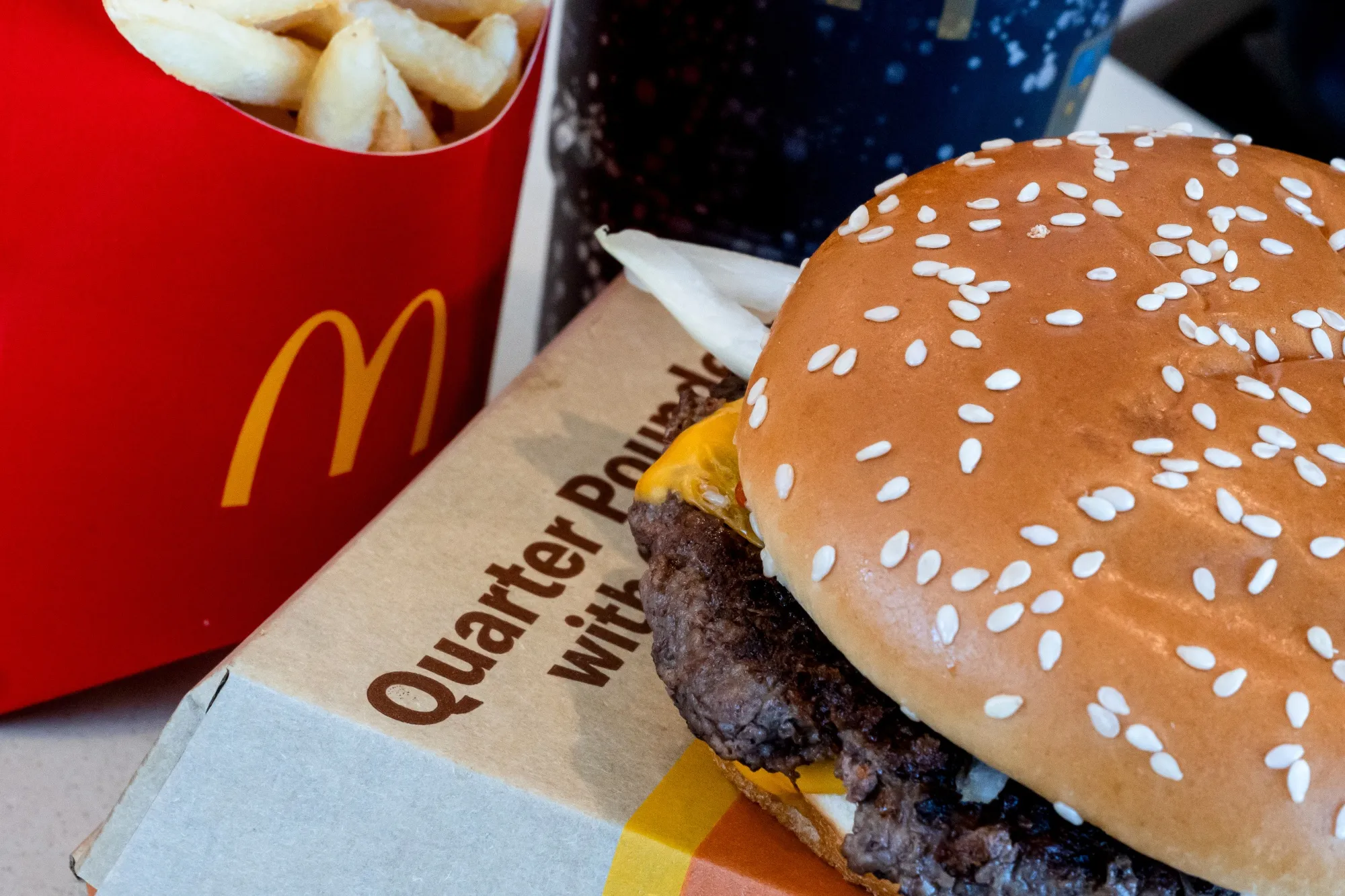 A quarter pounder with cheese&nbsp;at a McDonald's restaurant in El Sobrante, California.