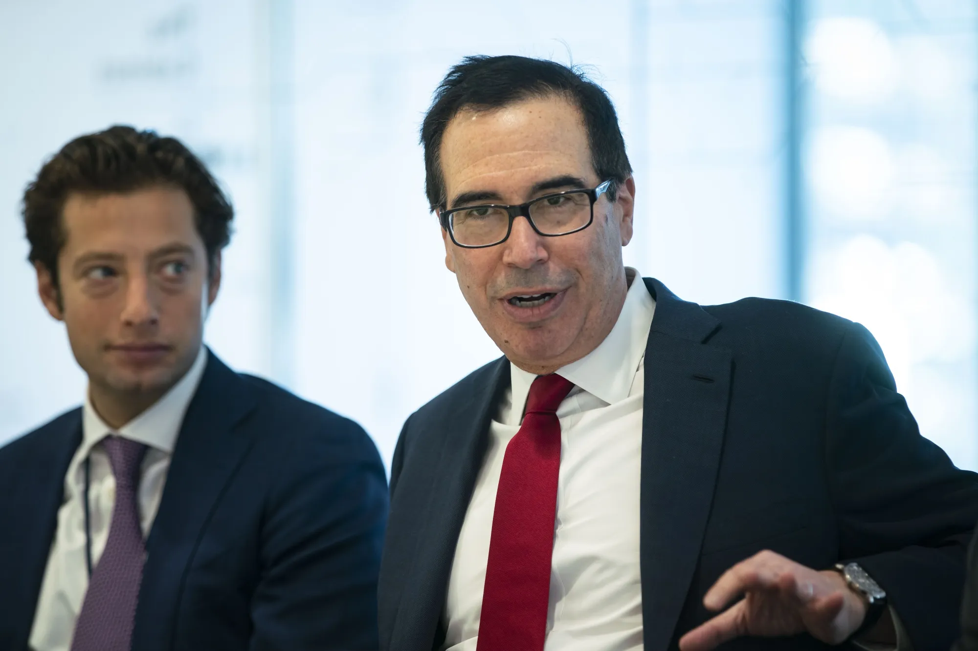 Steven Mnuchin speaks during an interview in Washington, D.C. on Dec. 18, 2018.