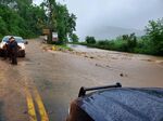 Flooding on Palisades Interstate Parkway, New York, on July 9.
