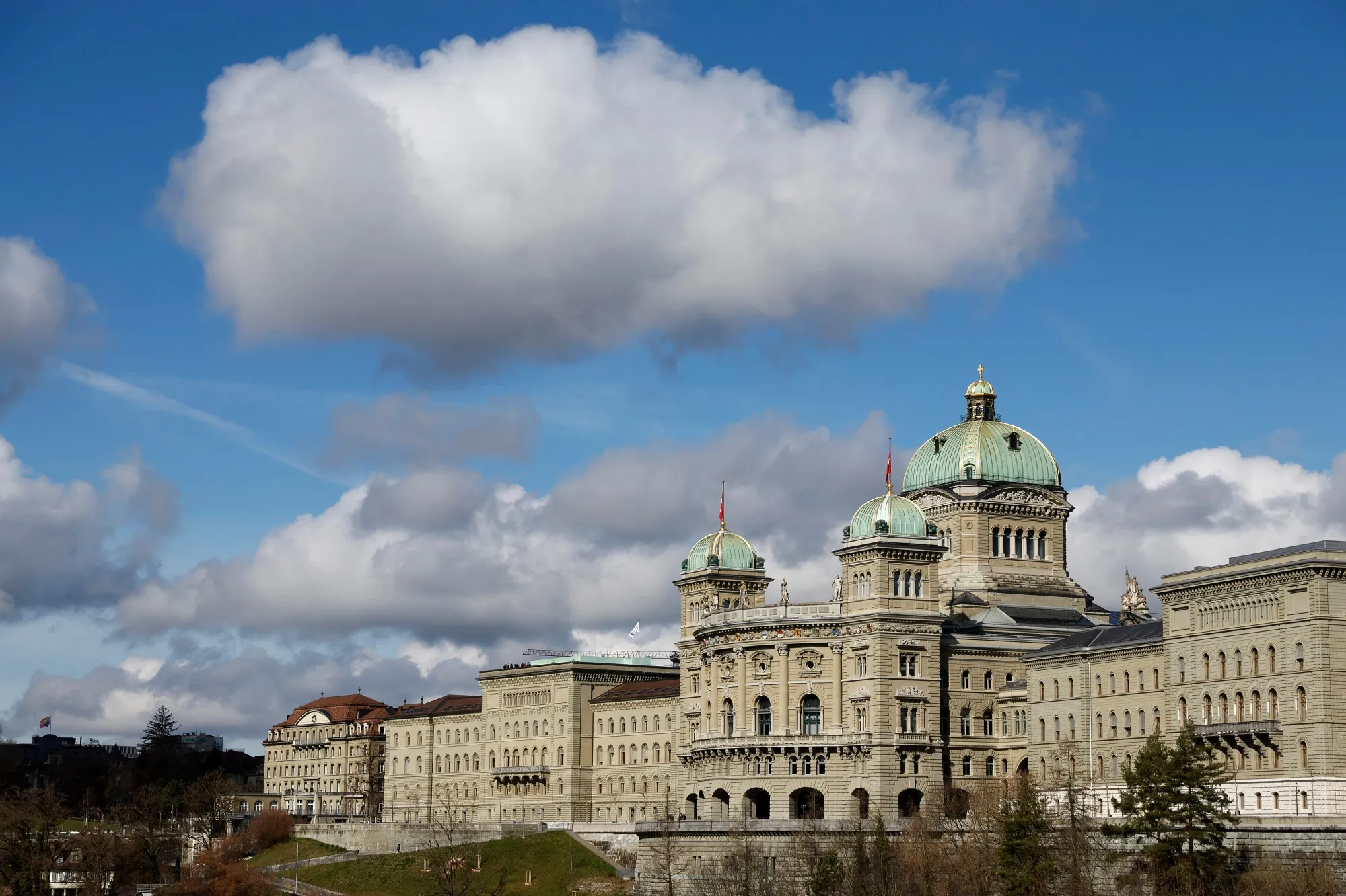 The Federal Palace, Switzerland's parliament building, in Bern, Switzerland.