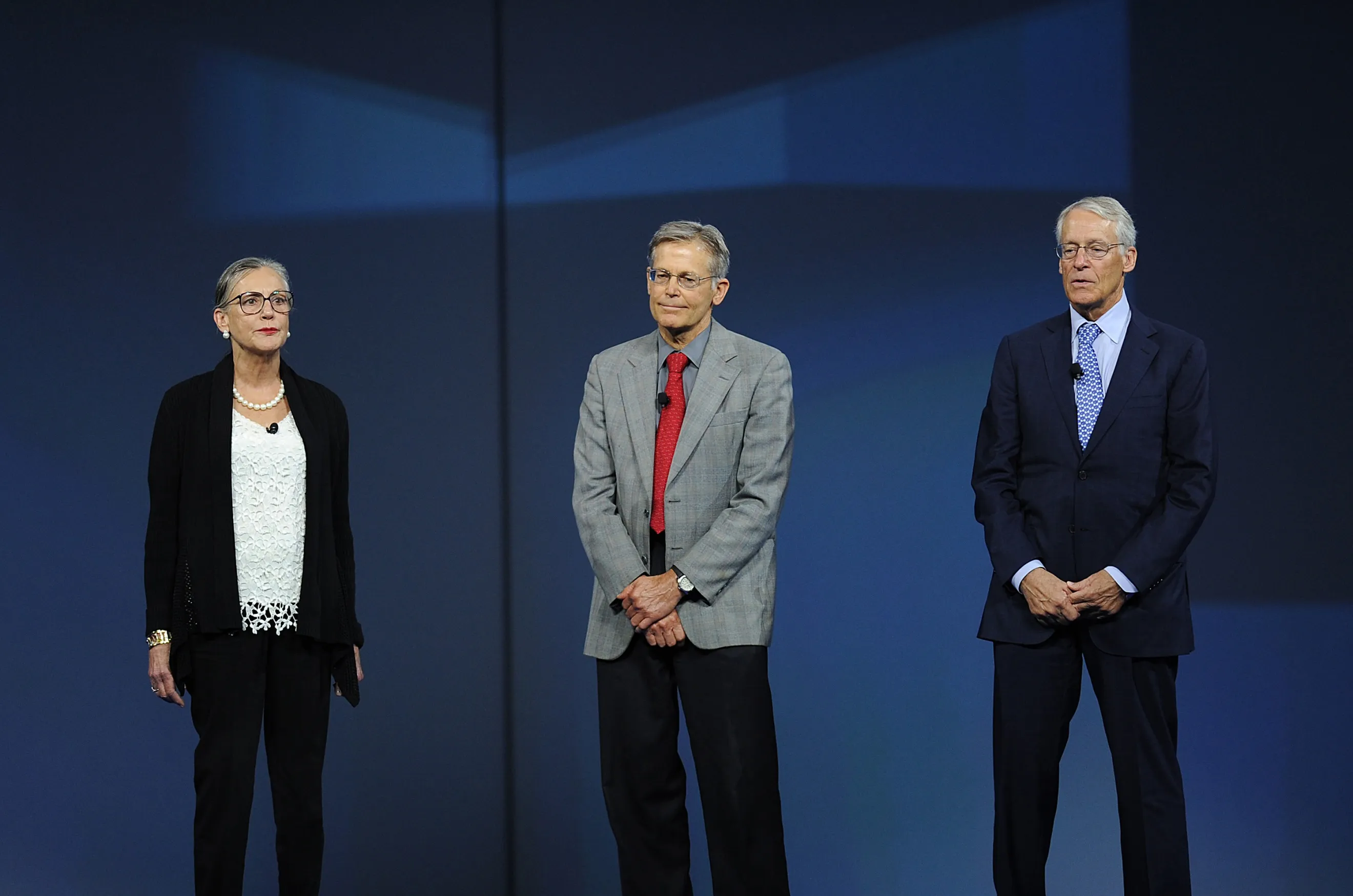 Alice, Jim and Rob Walton.