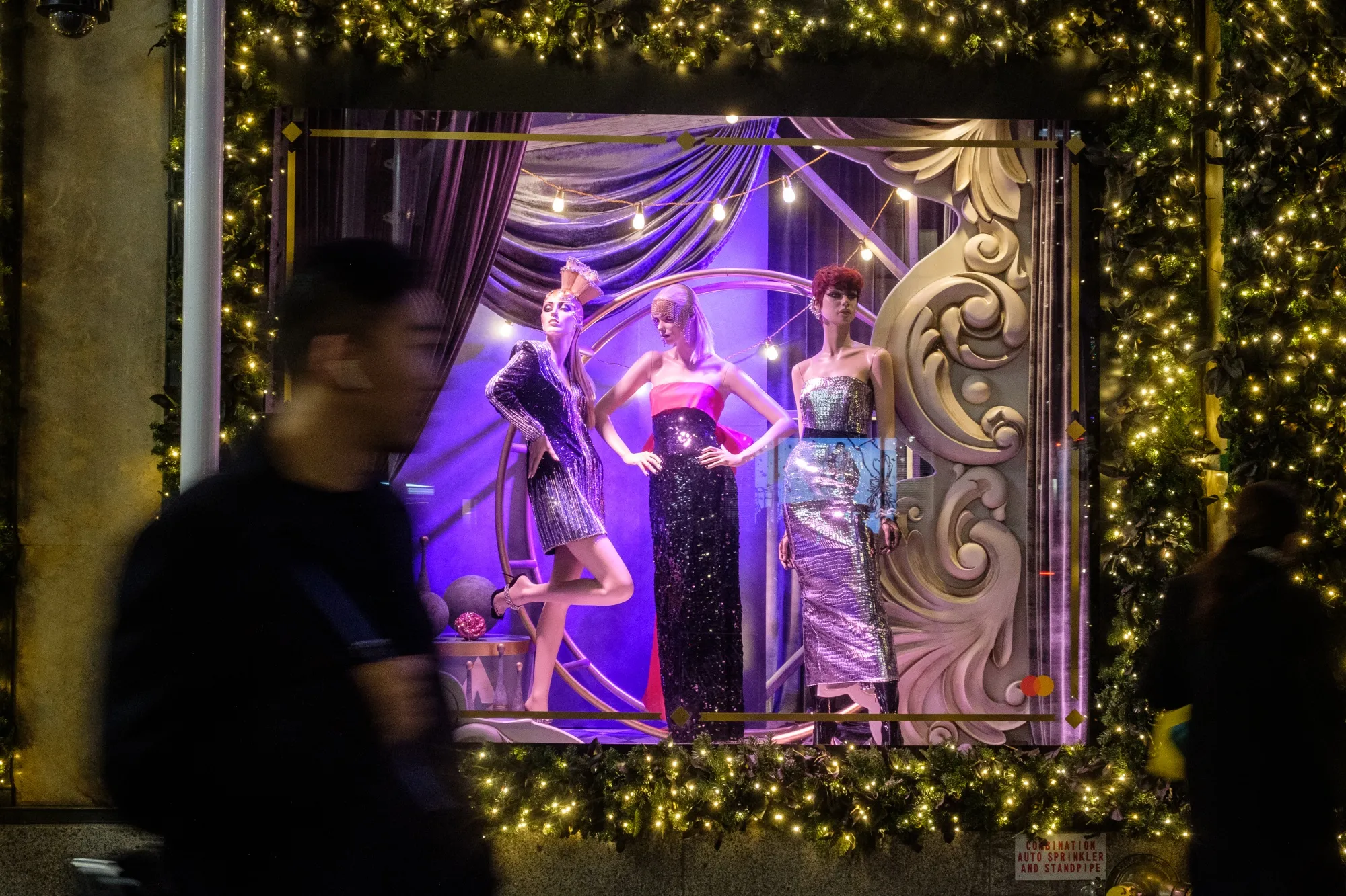 Holiday windows at a department store in New York.