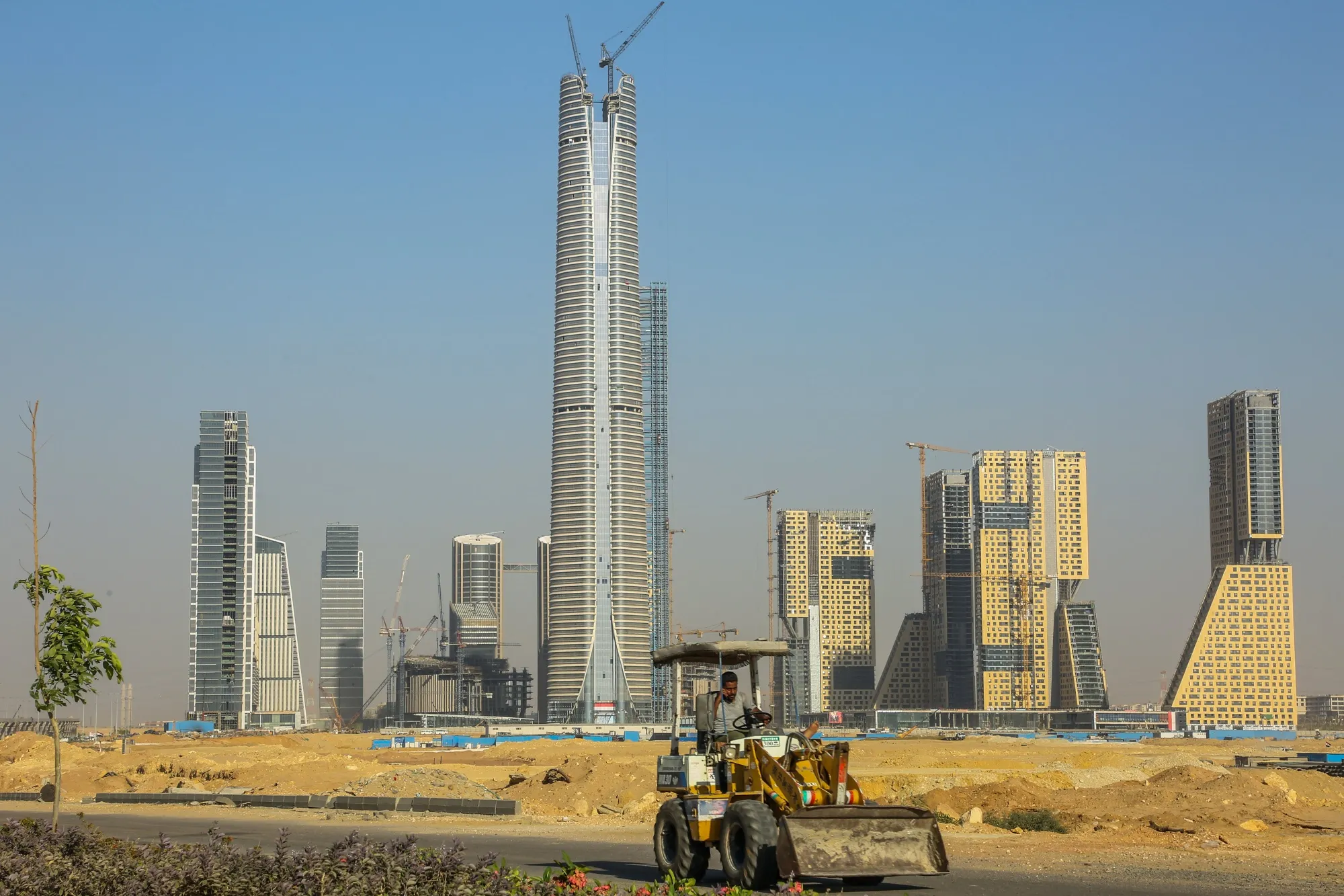 Skyscraper buildings in the central business district (CBD) of Egypt’s New Administrative Capital, east of Cairo.