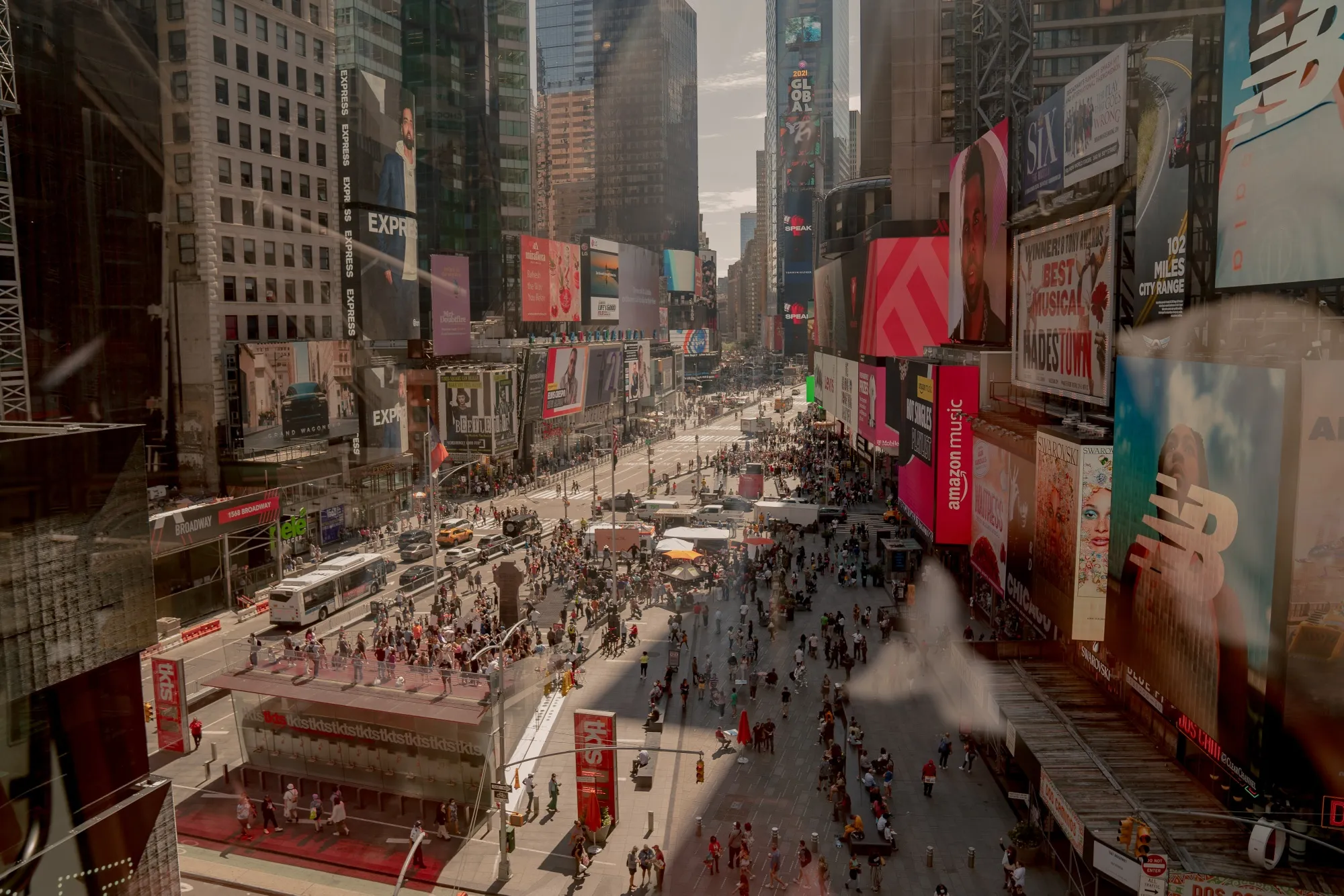 Pedestrians in the Times Square neighborhood of New York.
