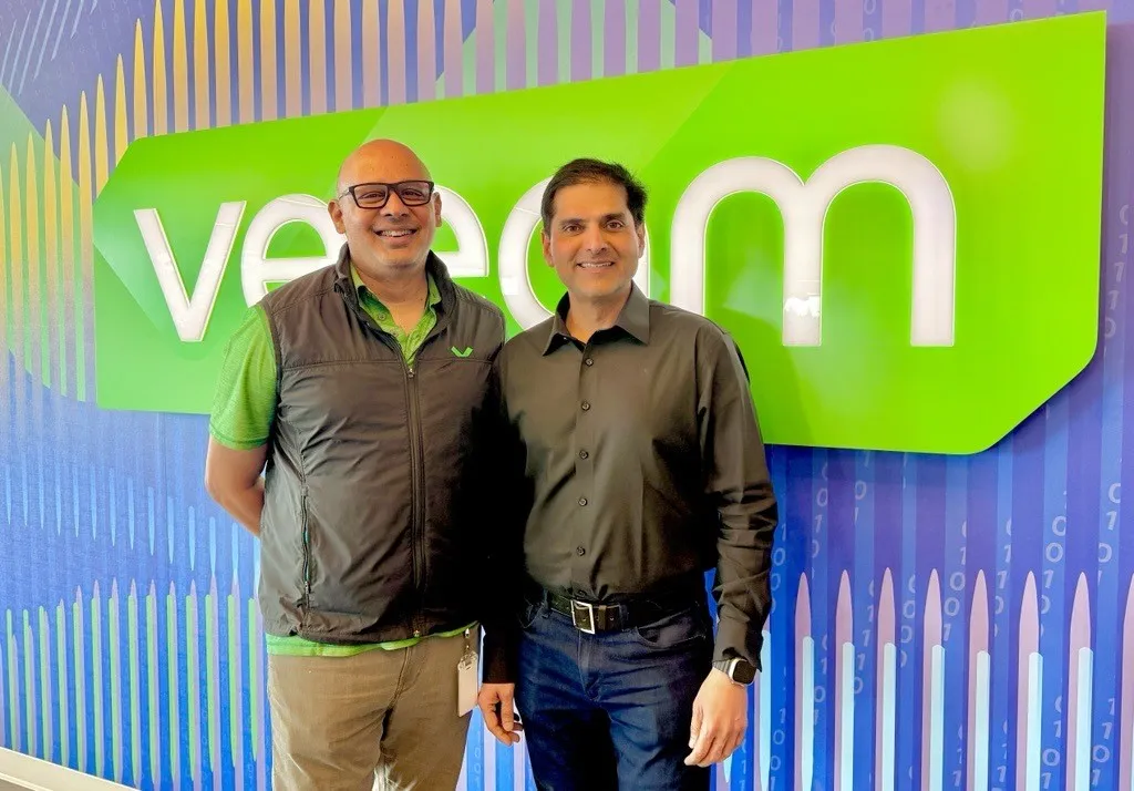 Veeam CEO Anand Eswaran, left, and Securiti CEO Rehan Jalil.