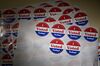 "I Voted Today" stickers sit on a table at a polling location in Philadelphia, Pennsylvania, U.S., on Tuesday, April 26, 2016. Donald Trump is poised to sweep five Northeast primaries today and Democrats Hillary Clinton and Bernie Sanders will compete as well in the contests in Connecticut, Delaware, Maryland, Pennsylvania and Rhode Island in what's become known as the Acela primary because of the Amtrak route through the region.