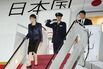 Japan's Prime Minister Sanae Takaichi, left, arrives at Joint Base Andrews on March 18.