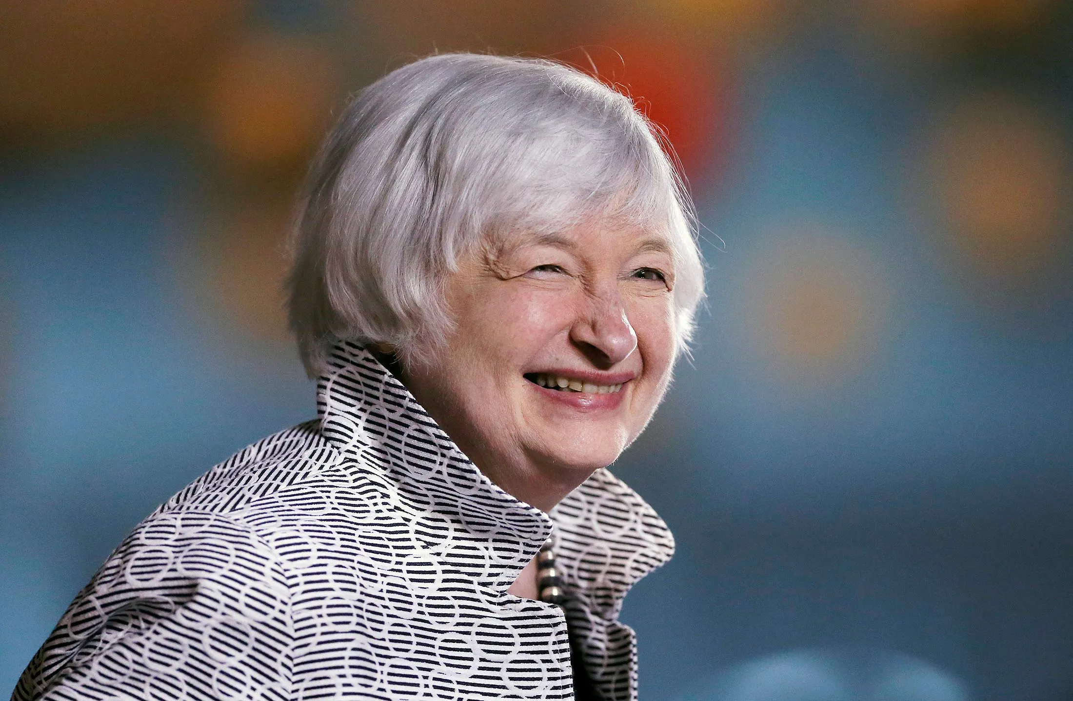 Federal Reserve Chair Janet Yellen smiles before speaking at Brown University in Providence, R.I., on May 5.
