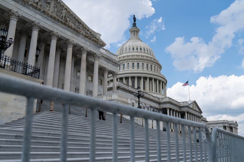 The U.S. Capitol building stands in Washington, D.C., U.S., on Wednesday, July 1, 2020. House Democrats voted last week for the first time in history to make the U.S. capital a state, a mostly symbolic move that highlights some of the issues of race and equality driving election-year politics.