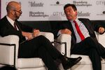 Athens Mayor Giorgos Kaminis, speaks with The Atlantic's James Bennet at the CityLab 2015 summit in London.
