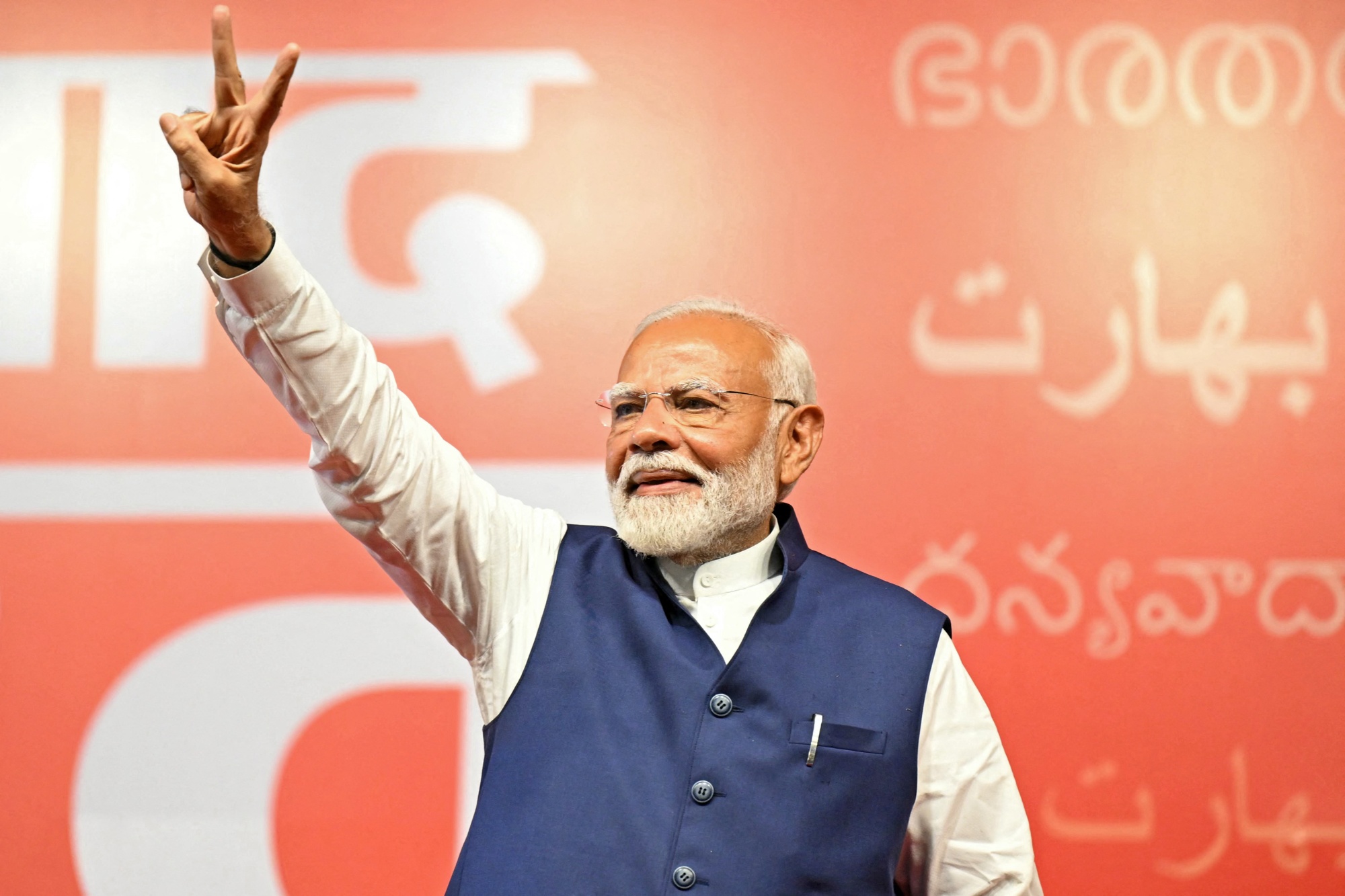 Narendra Modi at the BJP headquarters in New Delhi on June 4.