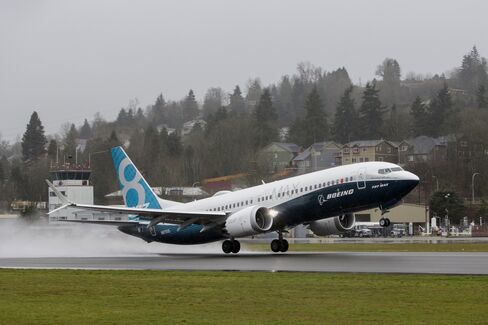 A Boeing Co. Max 737 jet.