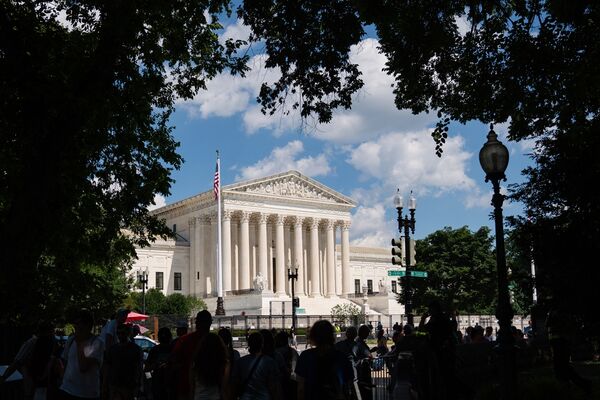 Demonstrators Following Supreme Court Abortion Fight With Roe Ruling Overturned