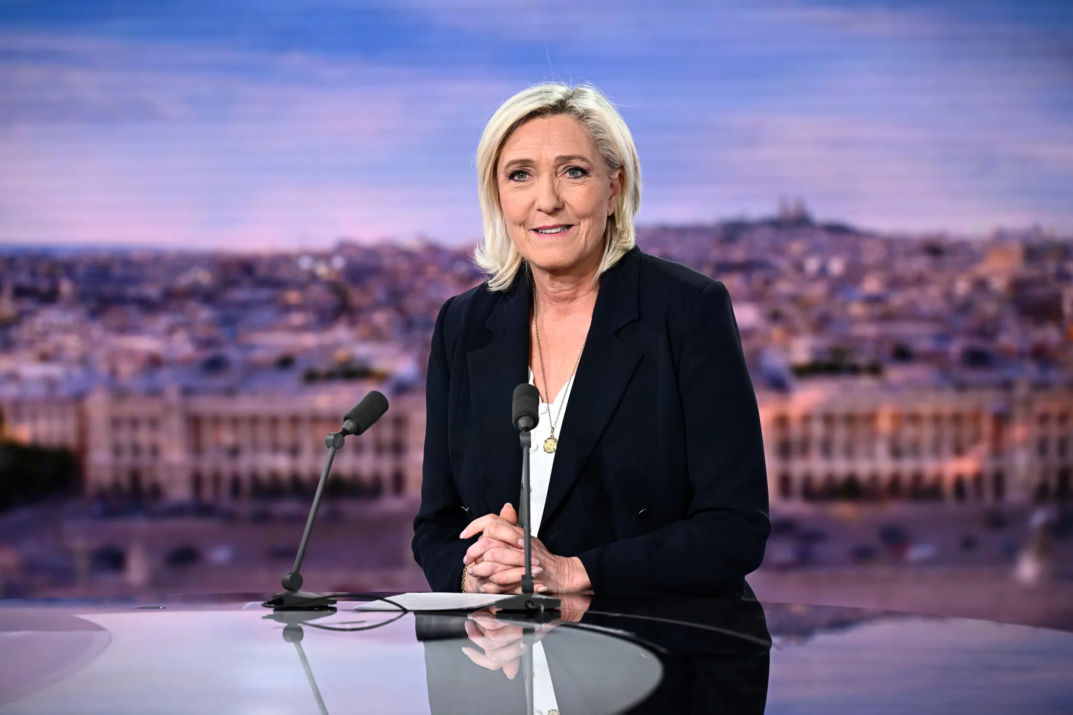 Marine Le Pen during an interview on TF1 on June 10.