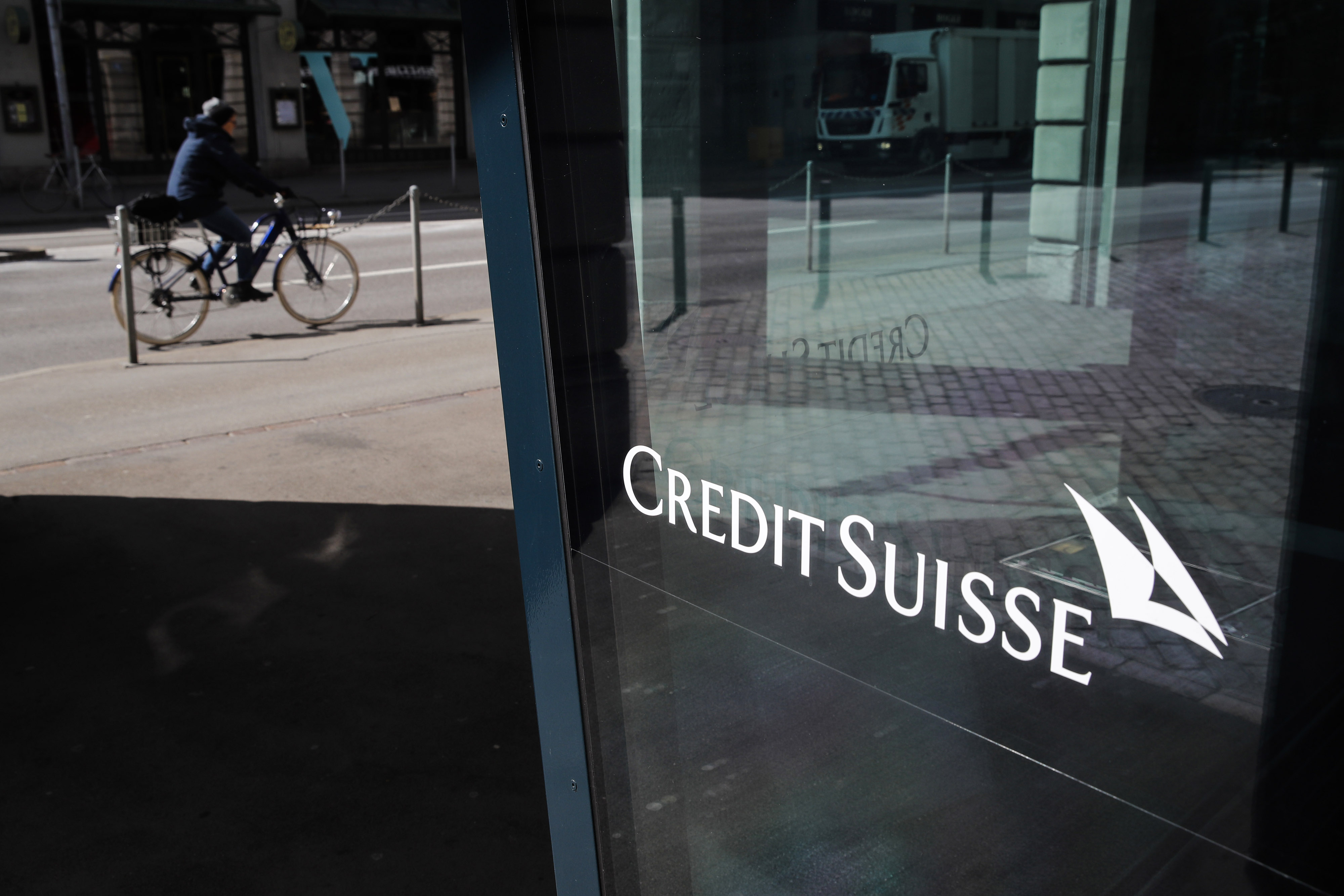 Outside the Credit Suisse Group AG headquarters in Zurich earlier in April.&nbsp;