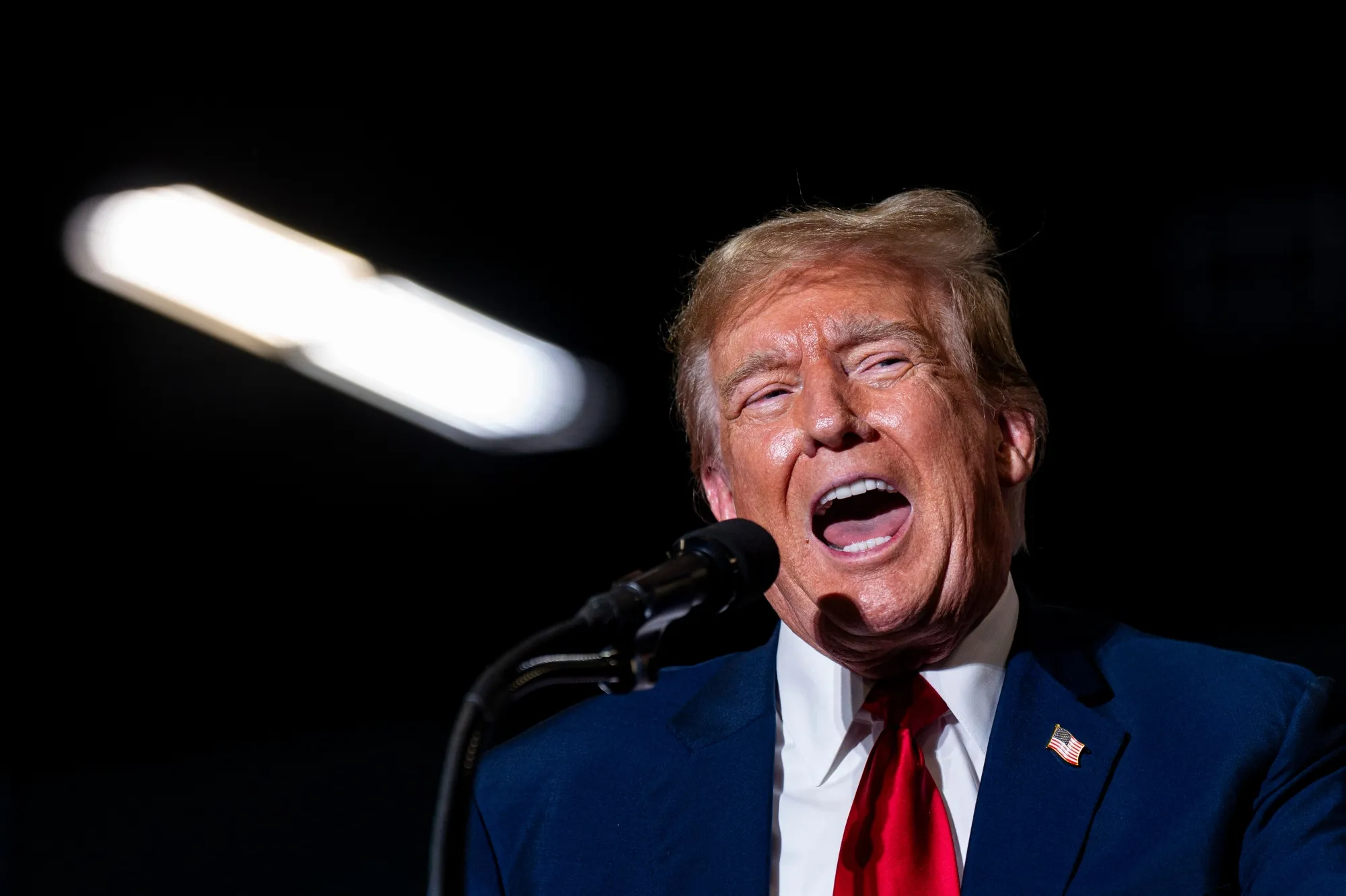 Trump speaks during a rally in Greensboro, North Carolina, on March 2, 2024.&nbsp;