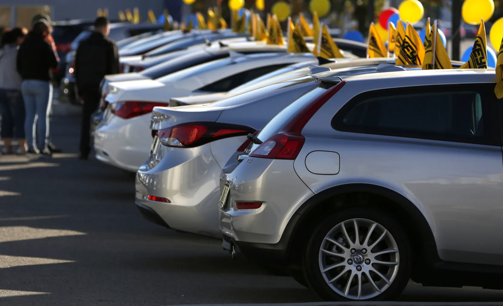 Cars are displayed for sale in of Los Angeles, California, on Jan. 2.
