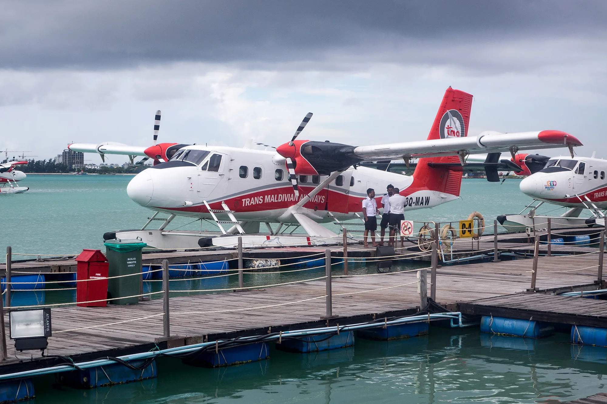 A Trans Maldivian Airways plane in Male, Maldives.