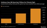 Goldman Sees IRA Spurring Trillions for Climate Fight | Government-outlay forecasts for green law have swelled since 2022 passage