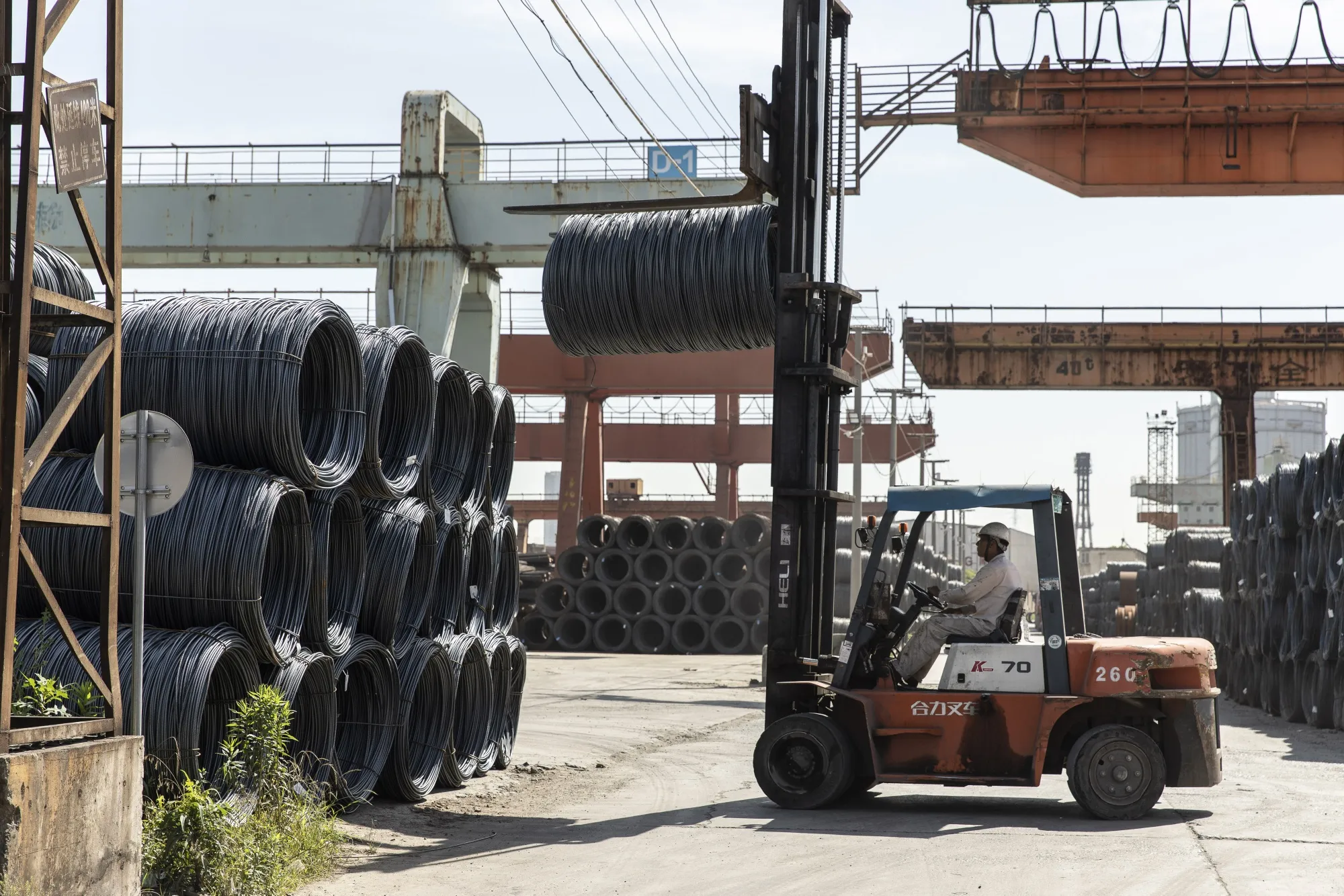 Steel Yard In Shanghai as Record Metal Prices Deter Buyers