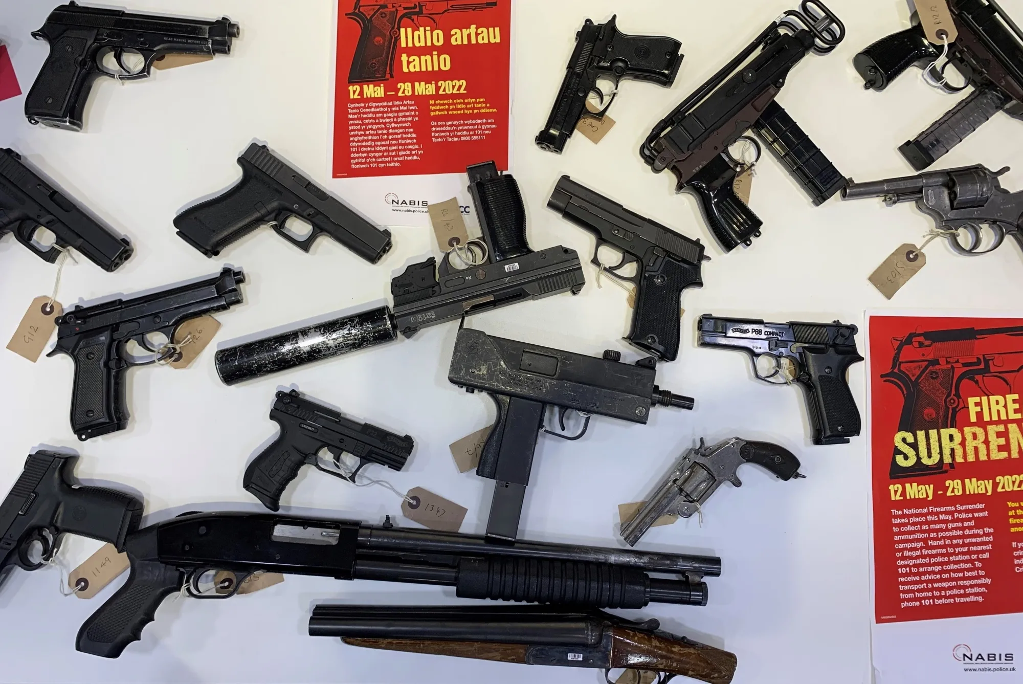 Examples of some of the weaponry handed in or collated by NABIS over the years.