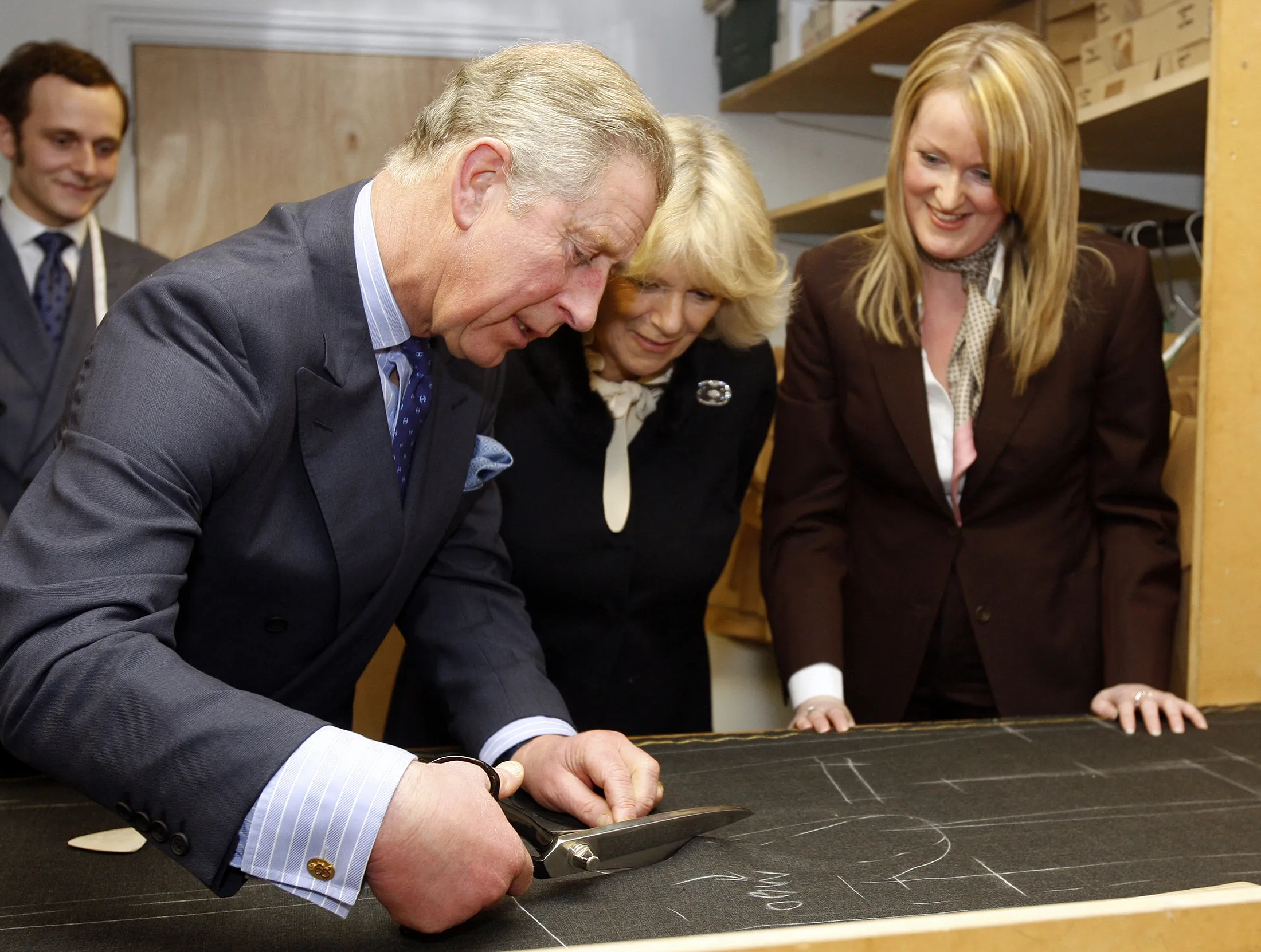 Prince Charles, as he was then known, and Camilla during a visit to Gieves & Hawkes in London in 2009.
