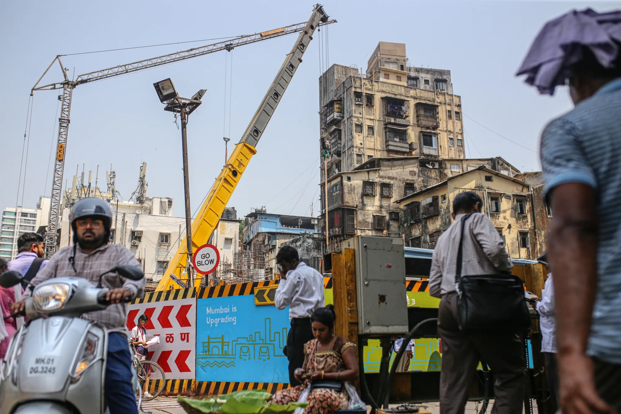The construction site of Aqua Line’s Kalbadevi station in Mumbai, in April.&nbsp;