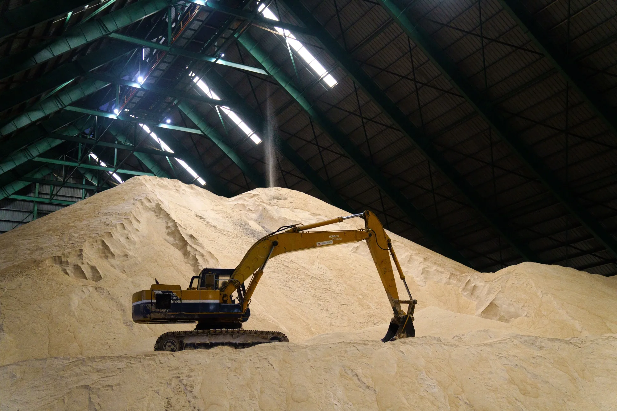 Raw sugar in a warehouse in Malaysia.