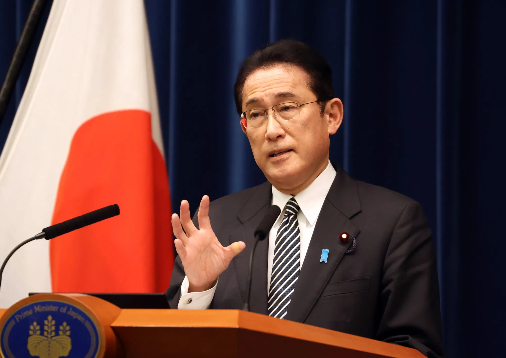 Fumio Kishida speaks during a news conference&nbsp;in Tokyo, on Dec. 21.