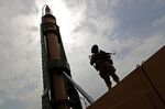 An Iranian Shahab-3 missile during a rally marking al-Quds day in Tehran, in April.