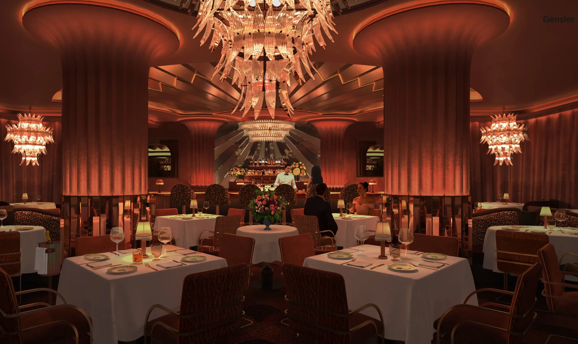 A rendering of the Ra Ra Room, a private dining club&nbsp;in the home of the Phoenix Suns.
