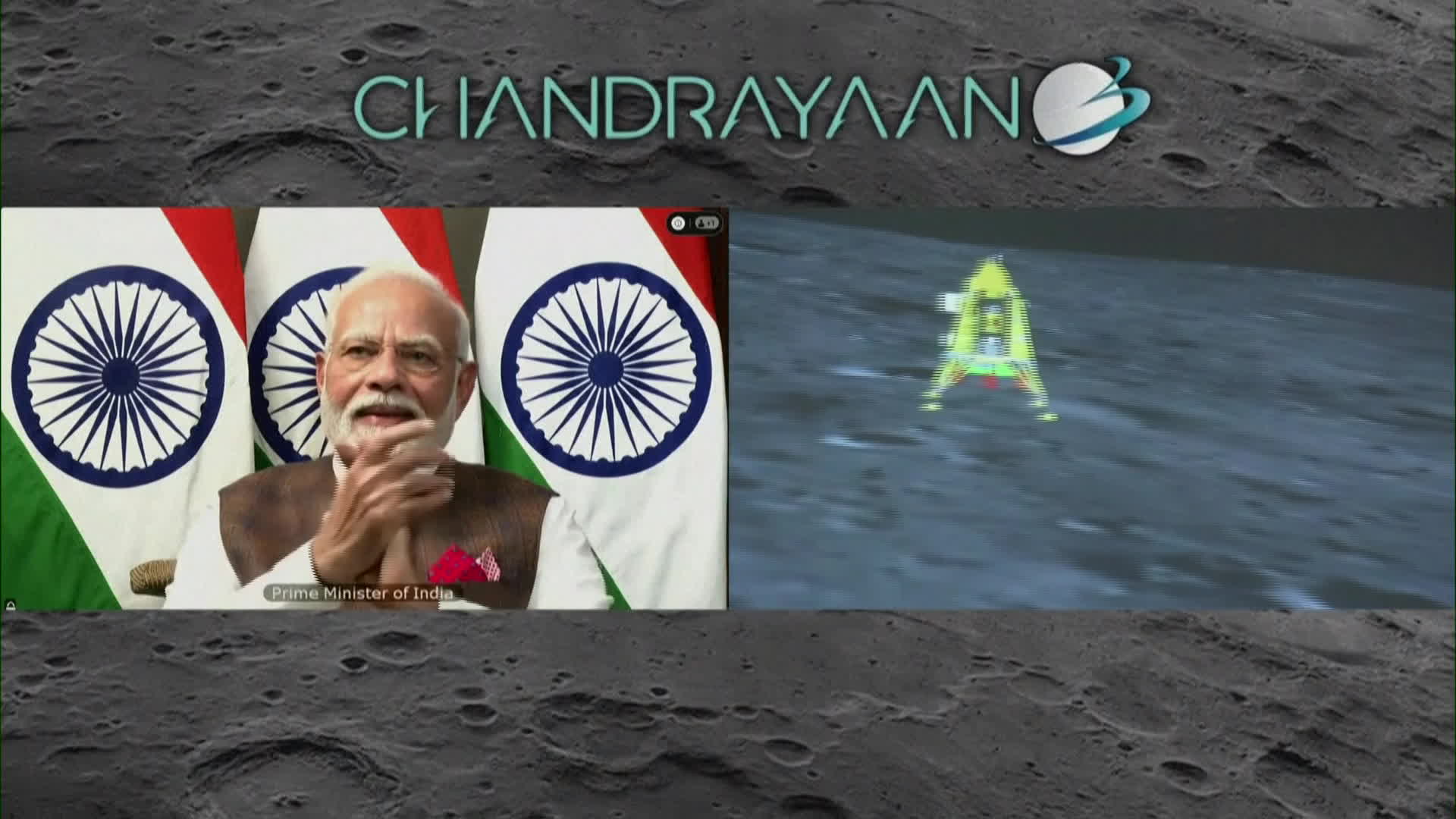 インドの無人探査機、月の南極付近に着陸－世界で初めて成功 - Bloomberg