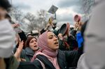Demonstrators protest against Turkey’s economic crisis and rising energy prices in Istanbul on February 13, 2022. 