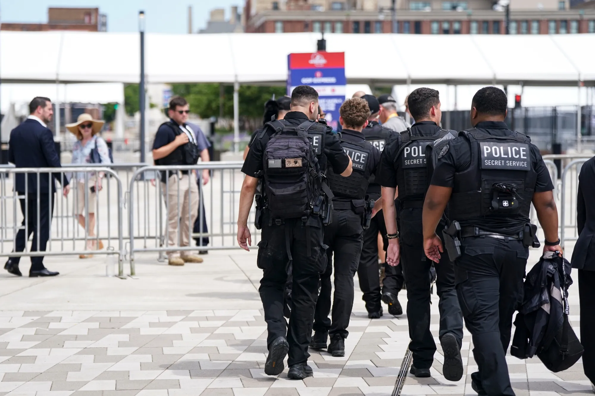 Members of the US Secret Service&nbsp;in Milwaukee, Wisconsin.