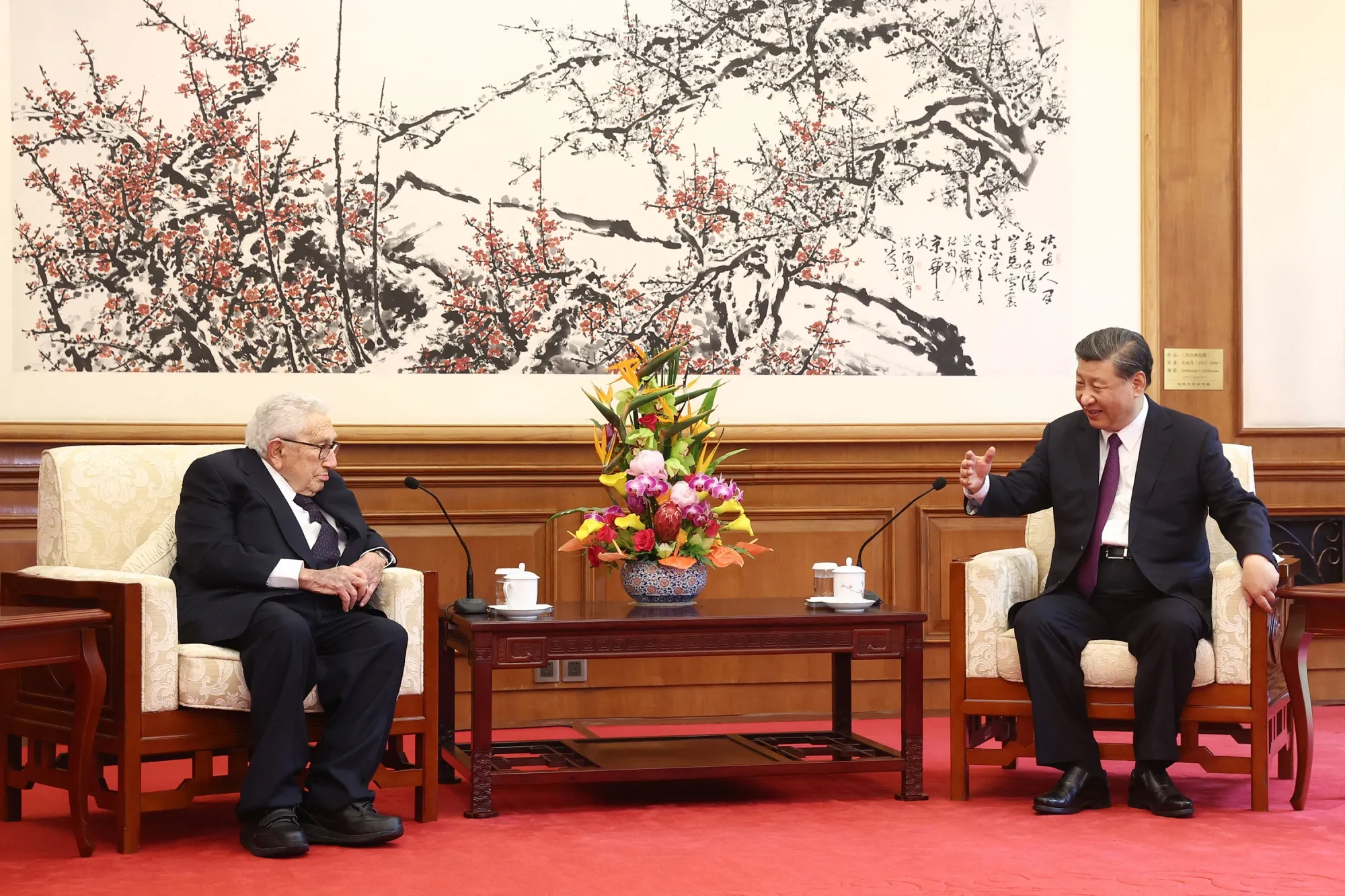 Henry Kissinger with Xi Jinping in Beijing on July 20.