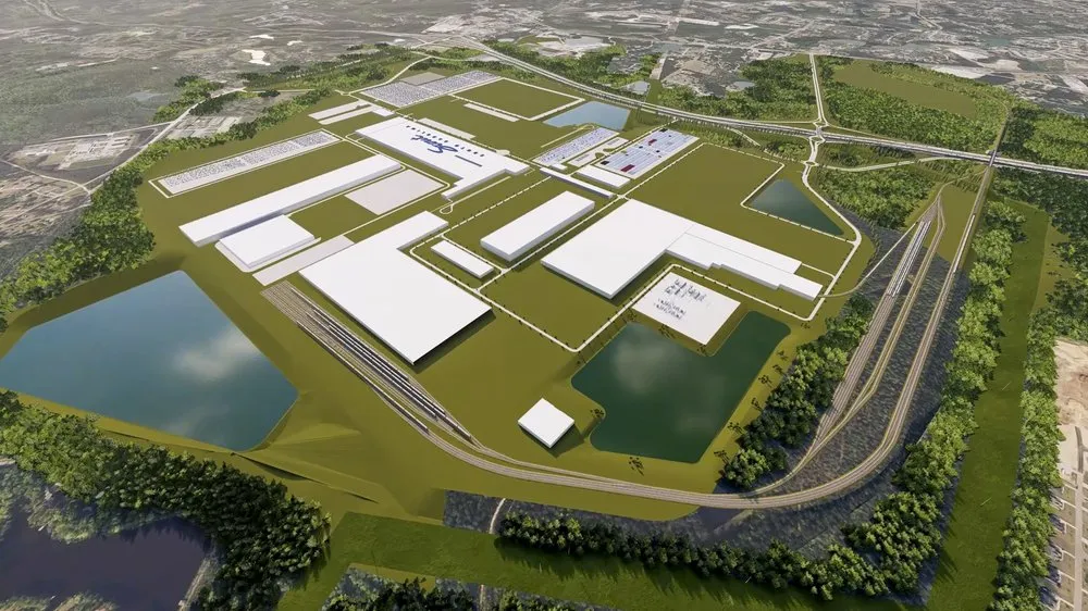 A rendering of plans for Scout Motors’ first manufacturing plant near Columbia, South Carolina.