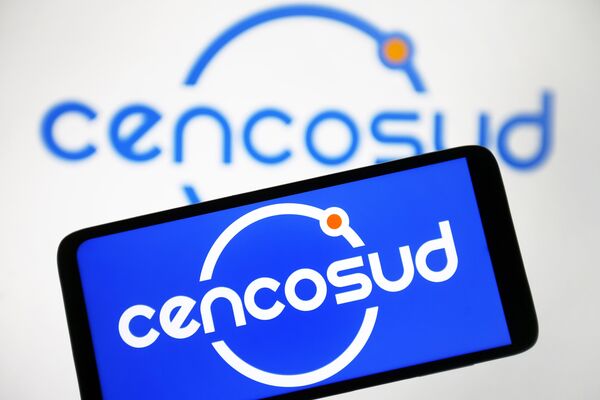 In this photo illustration, a Cencosud S.A. logo is seen on