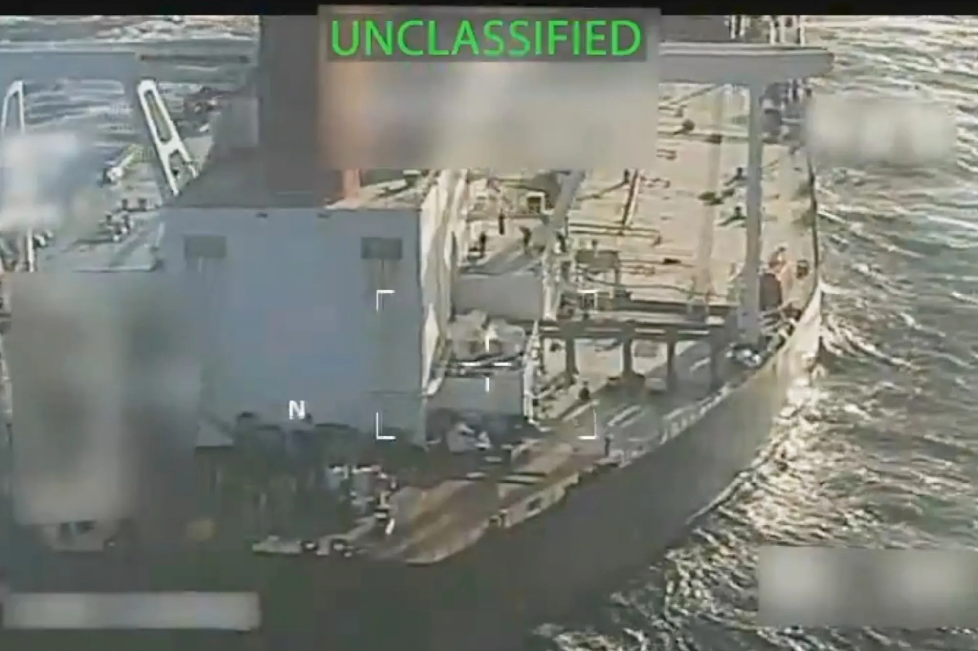 This image from video posted on Attorney General Pam Bondi's X account, shows an oil tanker being seized by US forces off the coast of Venezuela on Dec. 10.